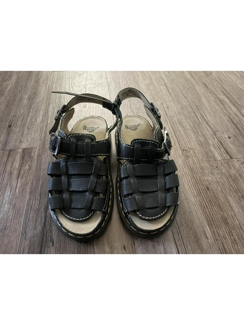 Vtg Dr Martens Men 8 Black Leather Fisherman Sandal 8092 Arc - Picture 5 of 7